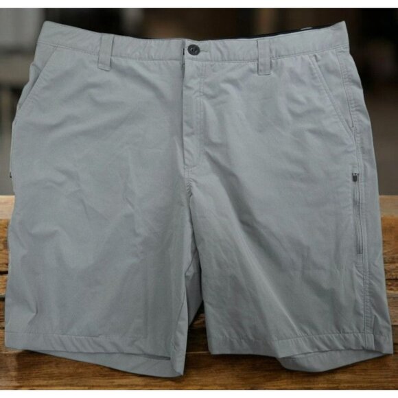 Orvis Mens Gray Tech Shorts 40 - 4-Way Stretch Secure Pockets - Picture 1 of 9